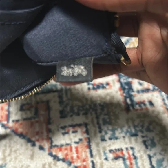 Coach Dark Blue Leather Wristlet - Picture 4 of 4